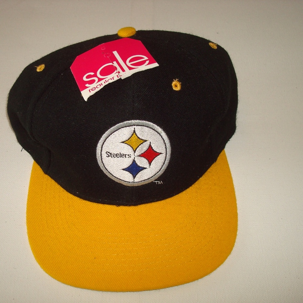 PITTSBURGH STEELERS VINTAGE SNAPBACK HAT CAP 90S